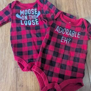 Plaid Red and Black Kids One Piece Set